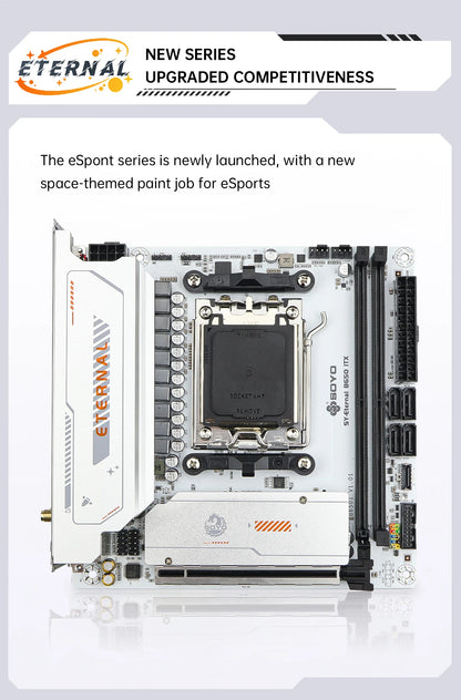 SOYO Motherboard AMD B650ITX Ryzen AM5 DDR5 Supports CPU 7000 8000 9000 Processors Pcie5.0x16 Pcie4.0x4 M.2 ARGB WIFI6