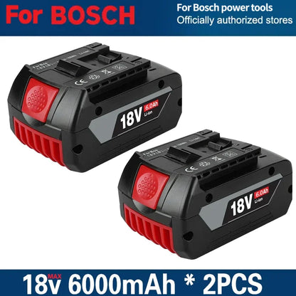 Kompatibelt Batteri för Bosch 18V – 6,0Ah Li-Ion BAT609 BAT618 BAT620 GSR GBH GWS 1–4 Batterier + Laddare