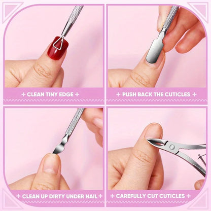 Professionellt Nagelvårdskit 10/15 delar – Filar, Buffer, Pensel, Sax, Nagelband Nippers & Gel-verktyg