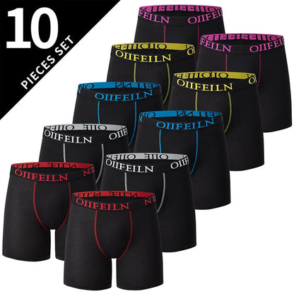 Herr Boxershorts 5/10-pack Svart Guldtryck – Bekäma Plus Size Sport & Strand, S–XXXL