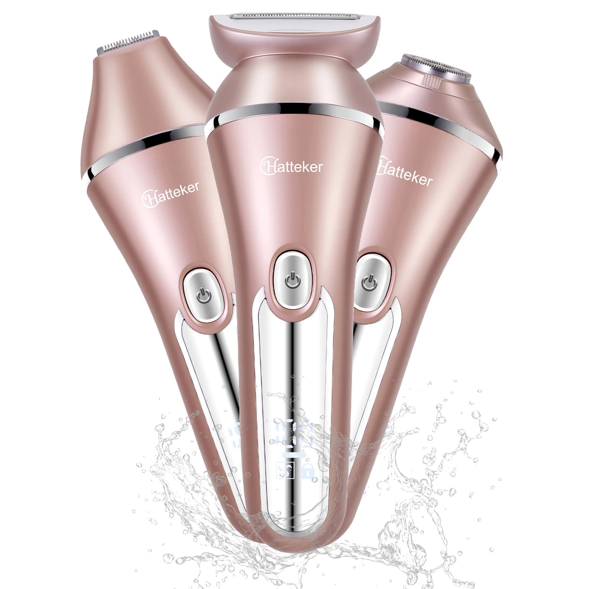 Hatteker 3-i-1 Elektrisk Epilator och Rakapparat för Dam