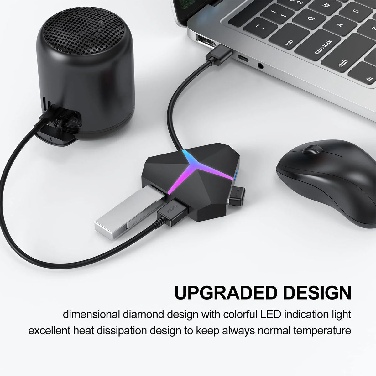 USB 3.0-hubb med 4 eller 7 portar – 0,6 eller 1,2 m
