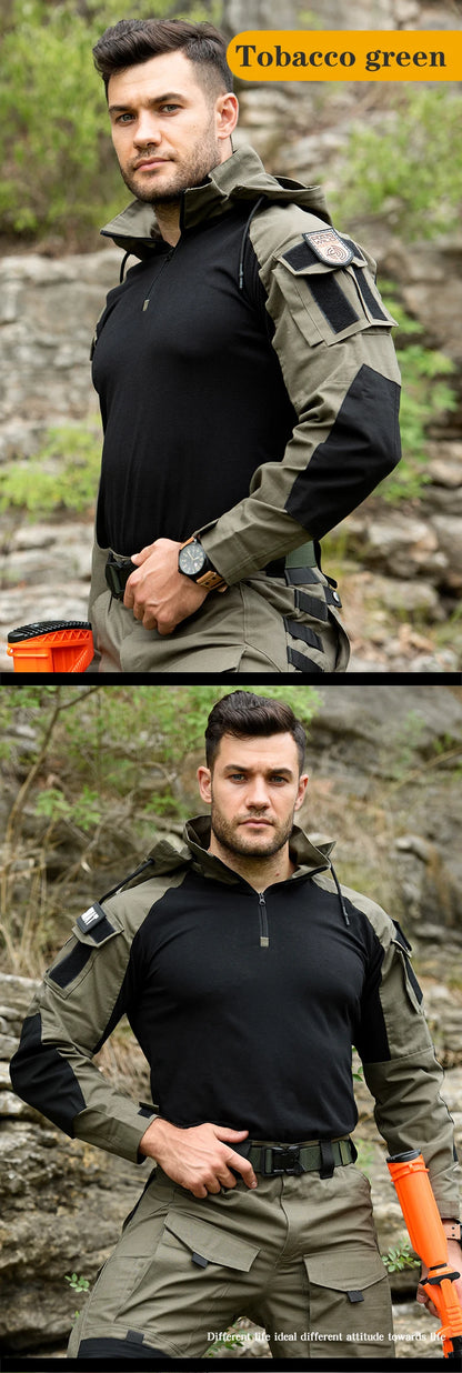 Tactical Suits Milita Uniform Hiking Hunting Pants Men Combat Shirts Training Durable Breathable Camo Wear-resistant Cargo Pant