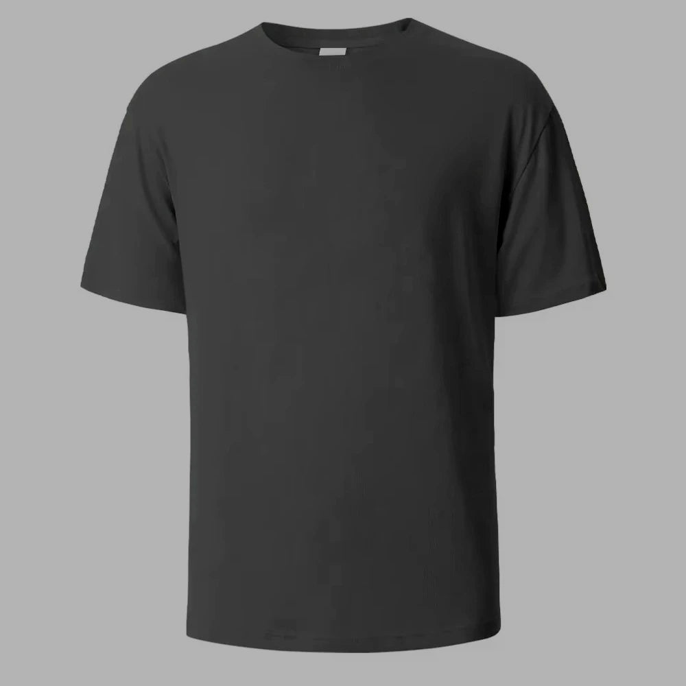 500/300g Heavy-duty White Pure Cotton T-shirt Thickened Threaded Round Neck Short Sleeves Three Needle Half Sleeve Tees