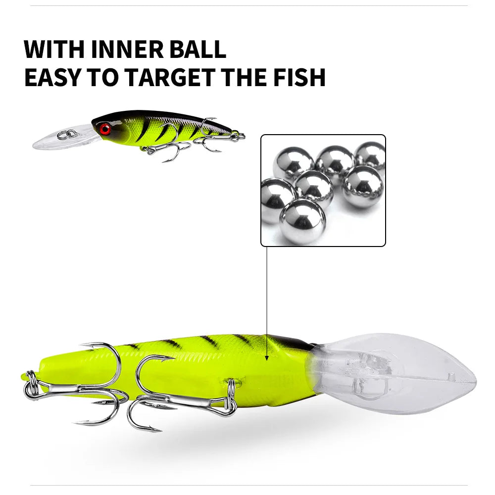 20PCS Suspending Jerkbait Minnow Lures – Slow Sinking Hard Bait with Treble Hooks for Bass Musky Zander Freshwater Saltwater