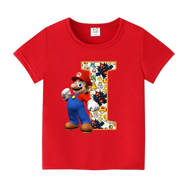 Barn T-shirt 100% Bomull – Tecknat Tryck Kortärm Unisex Casual Storlek 100–160cm