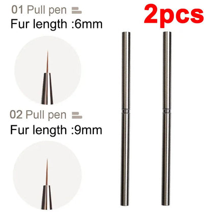 Nails Art Liner Brushes Striping Drawing Elongated Lines Painting 6/9/12/15/18mm Nail Professional Manicure Tool ZJS02
