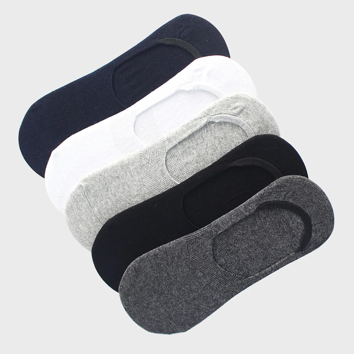 Herr Osynliga Strumpor 1/5-pack – Bomull Silikon Halkfria No-Show Andningsbara Sommar EU 38–43