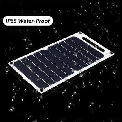 Portable 30W Waterproof Solar Charging Panel USB Type C For Camping Hiking Phone Power Bank Power Supply