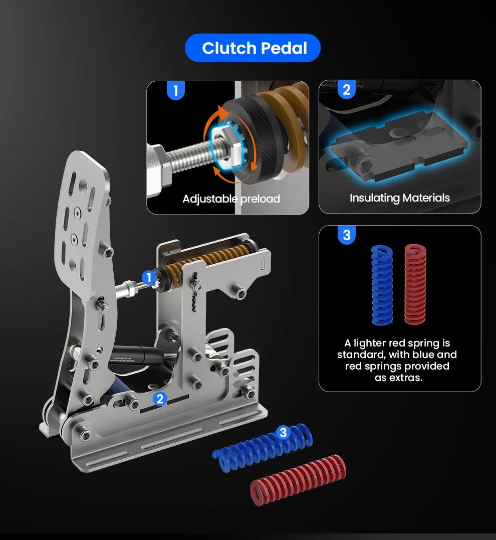 SIMSONN Plus X Sim Racing Simulator Pedal PC Simracing Pedals Support VAM Series Vibration Motor Driving Game Accessories