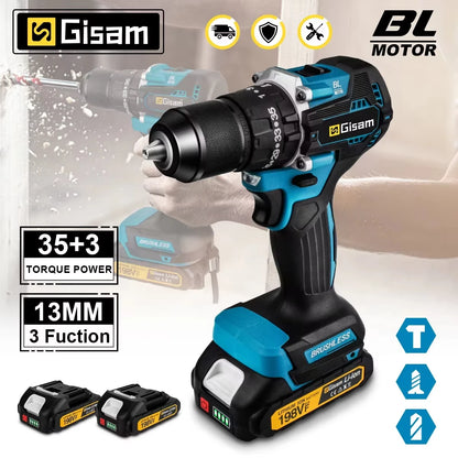 Gisam 65Nm 13mm Borstlös Slagborrmaskin 18V (Verktyg)