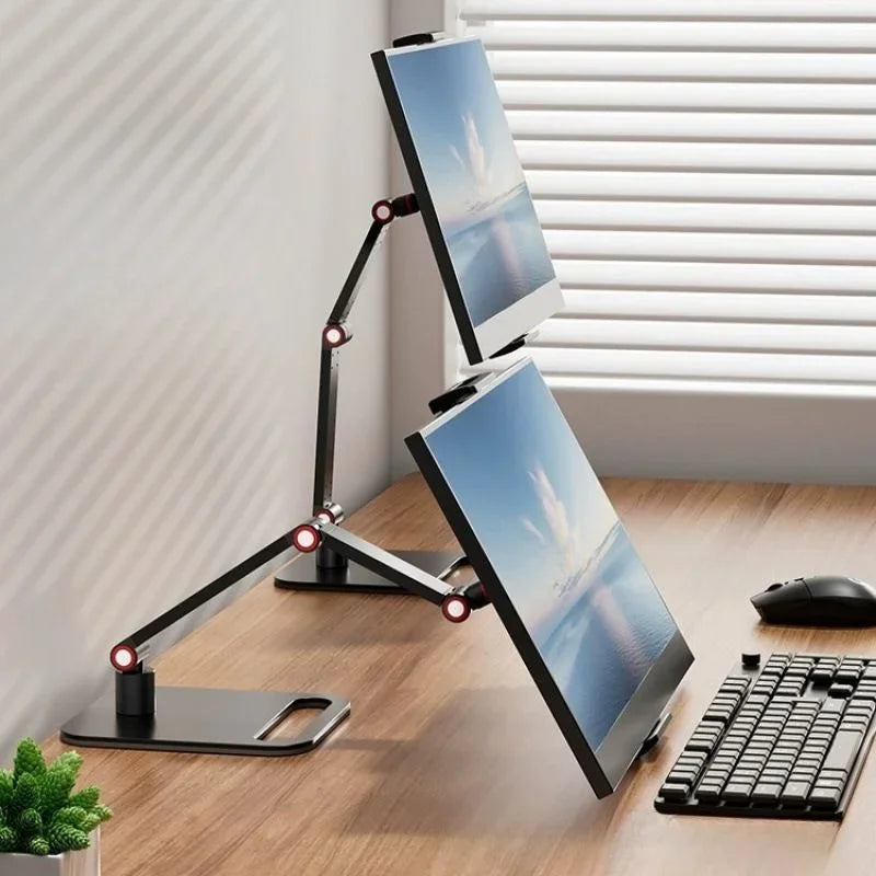 Portable Adjustable Monitor Screen Bracket Holder for 12-17.3 Inch No Drilling Laptop Gaming Expandable Desktop Clamp Stand