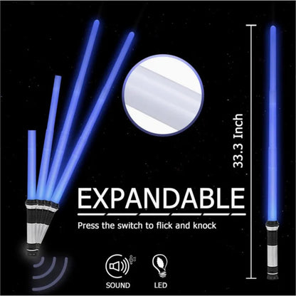 Lightsaber 2 In 1 RGB Adjustable Light Saber Toys Children Double Switch Sword Toys For Boys Luminous Gifts Light Saber
