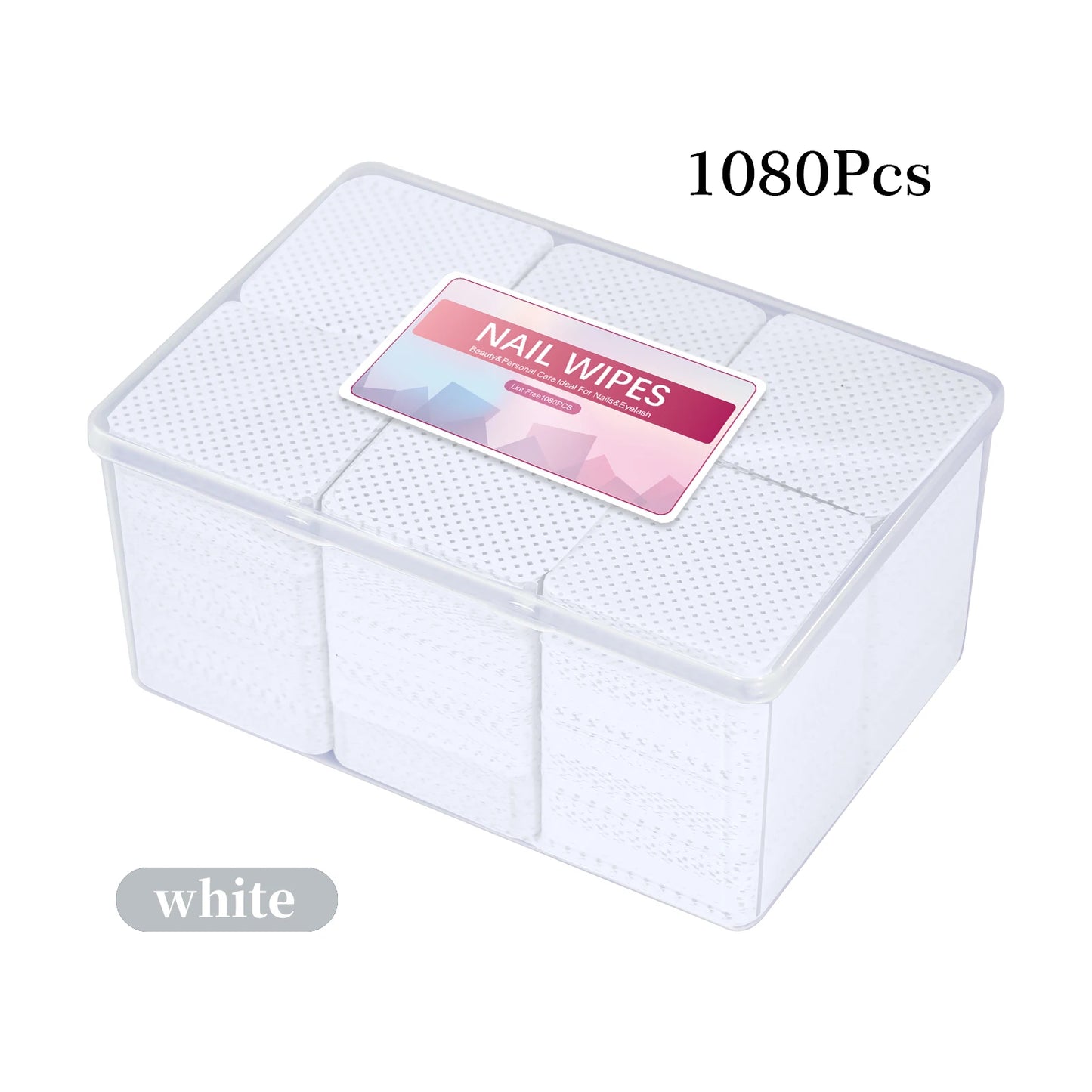 1080pcs Boxed Nail Art Lint-Free Eyelash Glue Wipes Paper Gel Polish Remover Clean Glue Cotton Pads Beauty Cleaning Tools