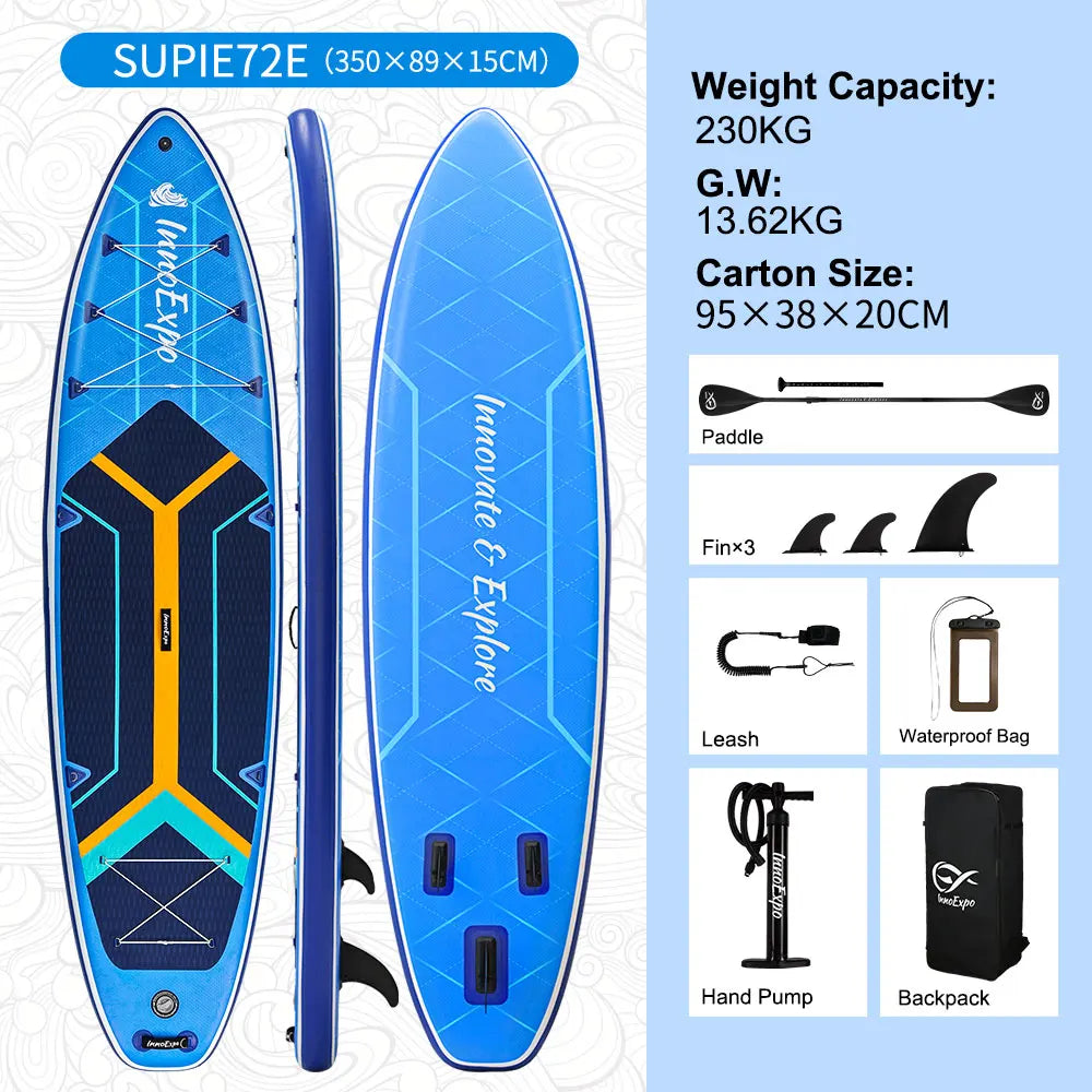 Uppblåsbar SUP-bräda från InnoExpo med halkfri yta – 320–350 cm