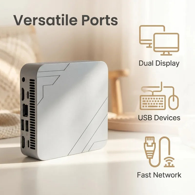2026 NEW Portable Mini Computer Intel Core N150 with 1TB/2TB SSD, RAM, Versatile Ports for Gaming, Office Study.