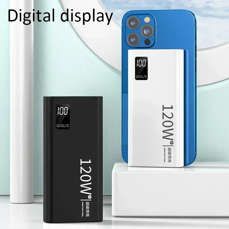 VIVO 500000mAh Power Bank 120W Super Fast Charging Portable LED Digital Display External Power Bank for iPhone Samsung 2026New