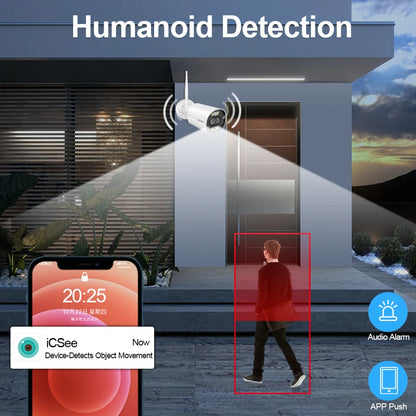 Smar Outdoor IP Wifi 3MP Survalance Camera for Wifi CCTV System Kit Human Detection Night Vision Video Cam ICSEE Two Way Audio