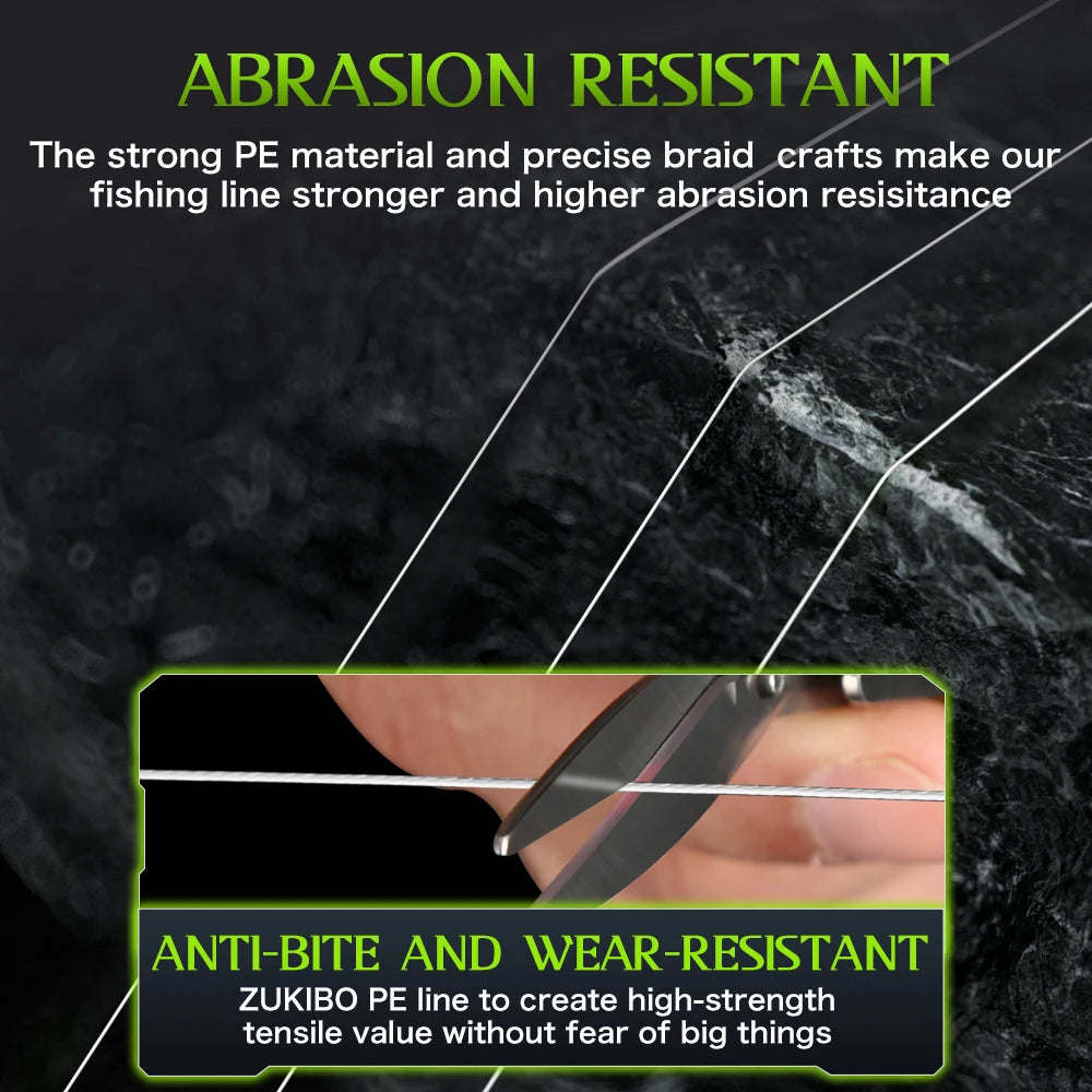 ZUKIBO Super Soft Laser Nano Braid Fishing Line Durable Smooth Multifilament PE Line Low Mermory Extremely Thinner Fishing Wire