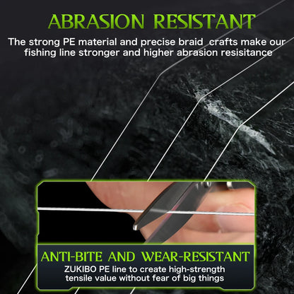 ZUKIBO Super Soft Laser Nano Braid Fishing Line Durable Smooth Multifilament PE Line Low Mermory Extremely Thinner Fishing Wire