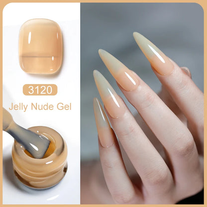 Clou Beaute Transparent French Gel Polish Translucent Nude Pink Red Jelly Glass Milky White Varnish Rainbow Color Nail Art