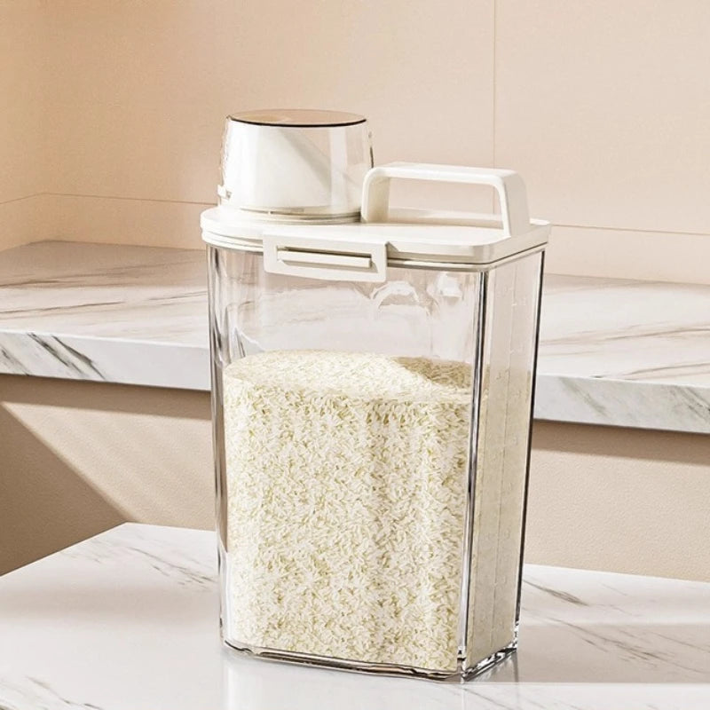 Moisture-Proof Storage Container for Grains Pet Food Snacks Transparent Sealed Food Storage Jar Kitchen Organizer for Dry Foods