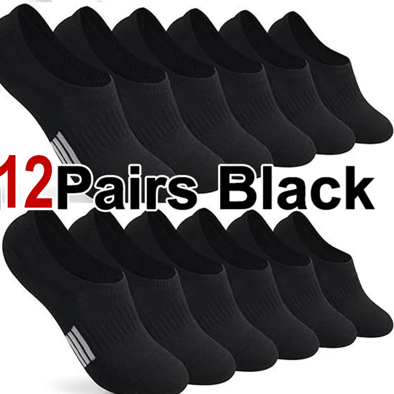 6/12 Pairs Women Breathable Mesh Invisible Ankle Socks Summer Lightweight Breathable Elegant Solid Color Sports Leisure Socks