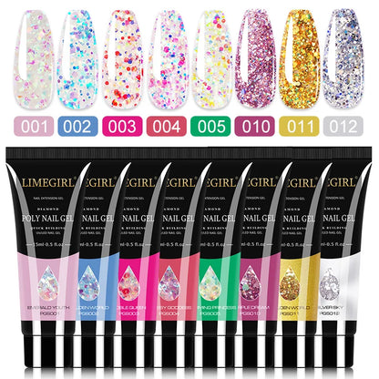 Poly Nail Gel Set 6/8PCS Poly Nail Gel Set For Nail Extension Transparent Brown Finger Quick Building Gel Poly Extension Gel Set