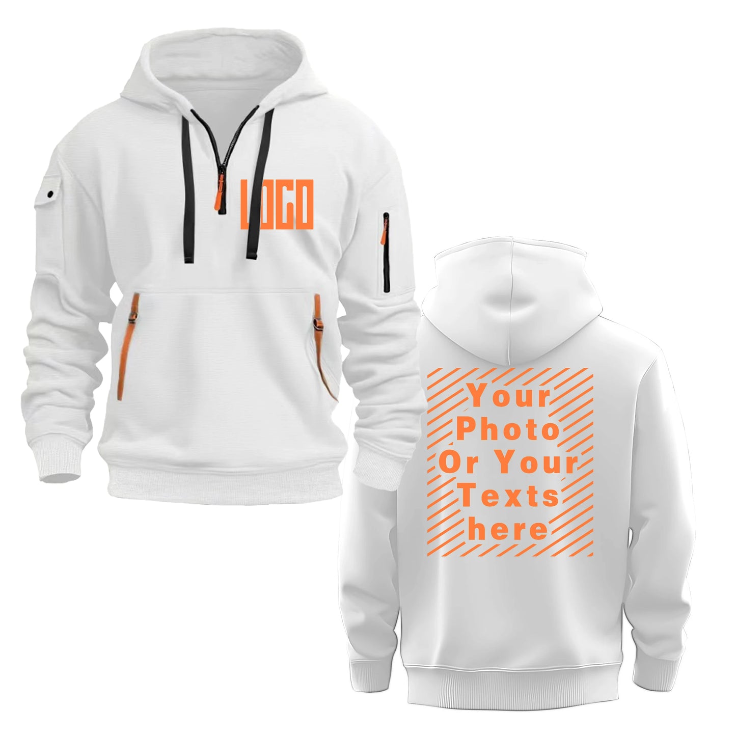 Unisex Hoodie med Eget Tryck – Lös Passform, Flera Fickor | S–XXXL