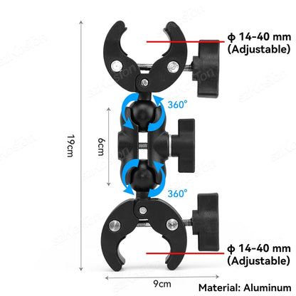For Insta 360 X5 X4 X3 GO 3S Motorcycle Bicycle Clip Bracket for GoPro 13 12 11 DJI Action 6 Bike Selfie Stick Camera Accessory