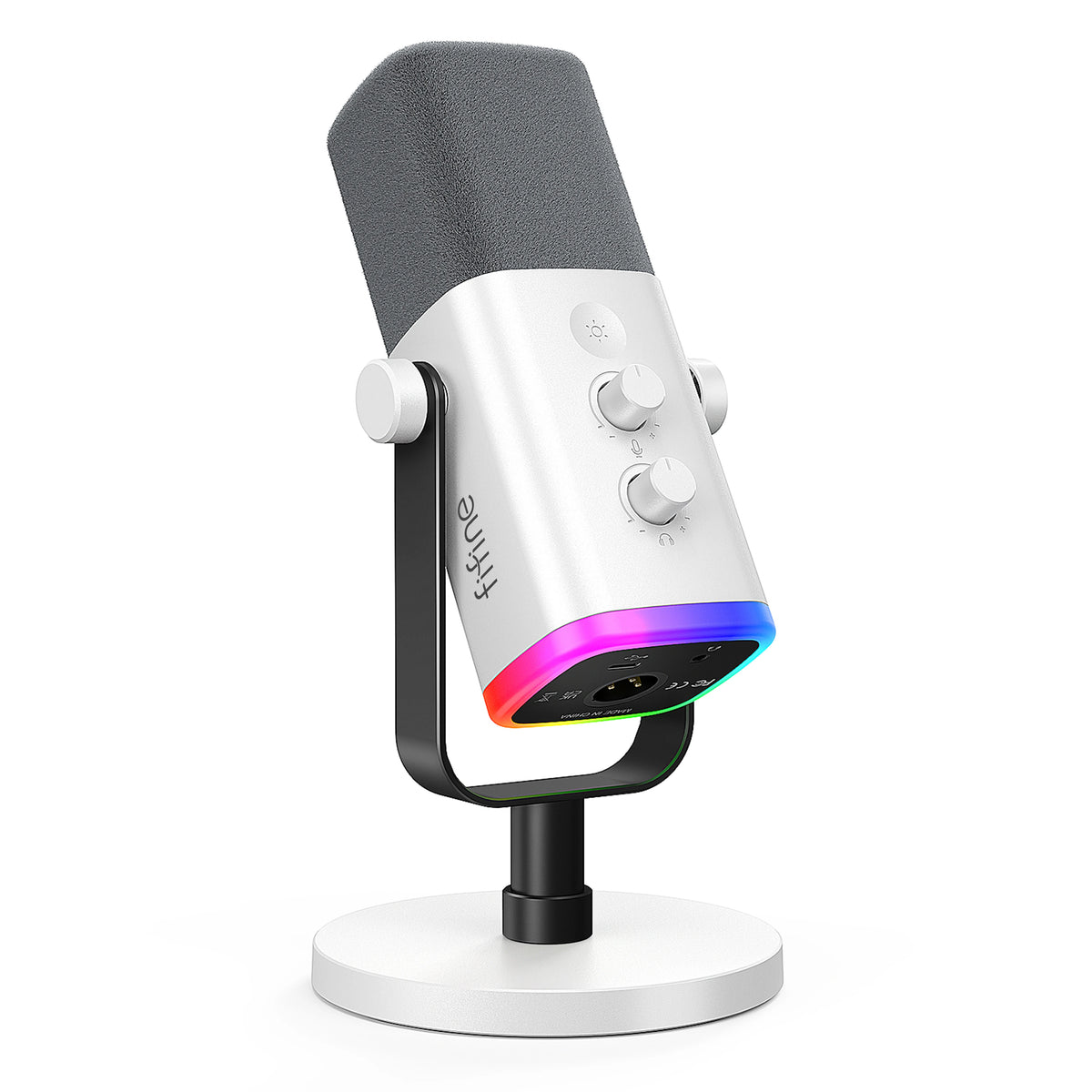 FIFINE USB/XLR dynamisk mikrofon med RGB, hörlursuttag och mute