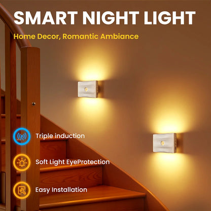 Uppladdningsbar LED-nattlampa med rörelsesensor – 2–8-pack