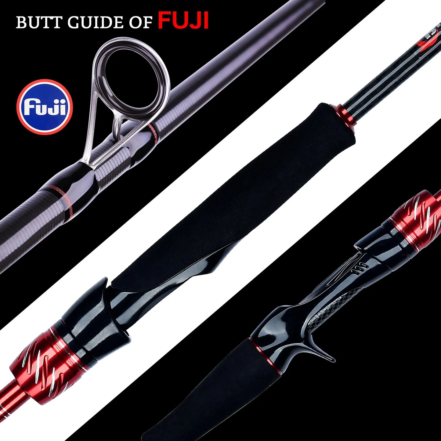 BIUTIFU Premium Resespö med Fuji-ringar – T800 Kolfiber, Spinning & Casting 1.8–3.0m