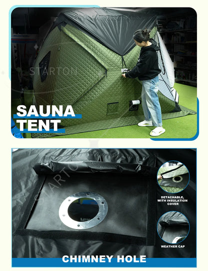 Custom Outdoor Portable Sauna Tent for Woodfire Dry Sauna Spa Tent with Waterproof Fly and Floor