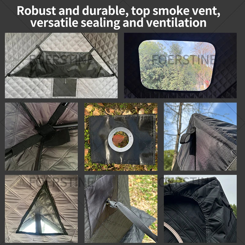 Foldable Sauna Tent Outdoor Winter Shelter Thickened Waterproof Hot Sauna Room Portable 3 4 Person Use Quick Set up Sauna Tent