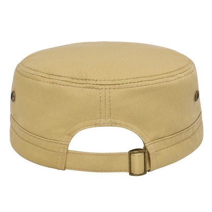 BOTVELA Men Women Cotton Twill Army Cap Adjustable Military Hat Vintage Flat Top Cap
