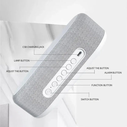 Wireless Charger Pad Phone Alarm Bedroom Lamp Night Light Desktop Clock Thermometer For iPhone 17 16 15 14 13 Fast Charging Dock