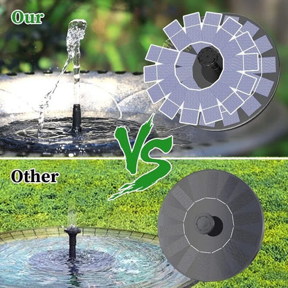 Soldriven Fontänpump för Trädgård och Fågelbad – 6 Munstycken, 1W/1,5W/2,5W
