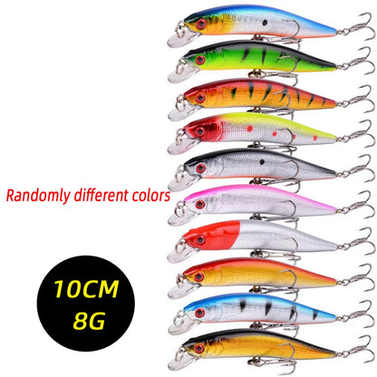 3/5/8PCS Fishing Lures Kit Minnow Popper Baits with Hooks Saltwater Freshwater Trout Bass Salmon Swimbait Fishing Accessories
