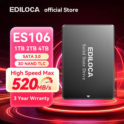 Ediloca ES106 M.2 SATA SSD 6Gb/s NVME 550 MB/s 3D NAND TLC Internal Hard Drive for Ultrabooks Tablet Computers and Mini PCs