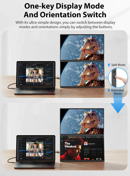 UPERFECT Delta 15.6" Dual Portable Monitor for Laptop Screen Extender 1080P HDR Folding Stacked Triple Travel Computer Display