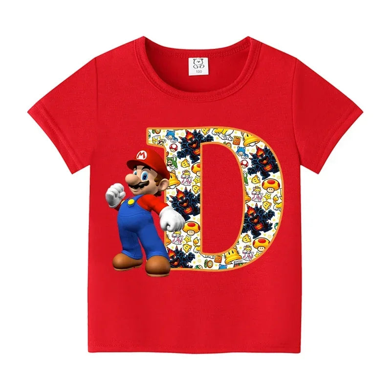 Barn T-shirt 100% Bomull – Tecknat Tryck Kortärm Unisex Casual Storlek 100–160cm