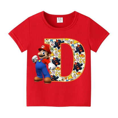 Barn T-shirt 100% Bomull – Tecknat Tryck Kortärm Unisex Casual Storlek 100–160cm
