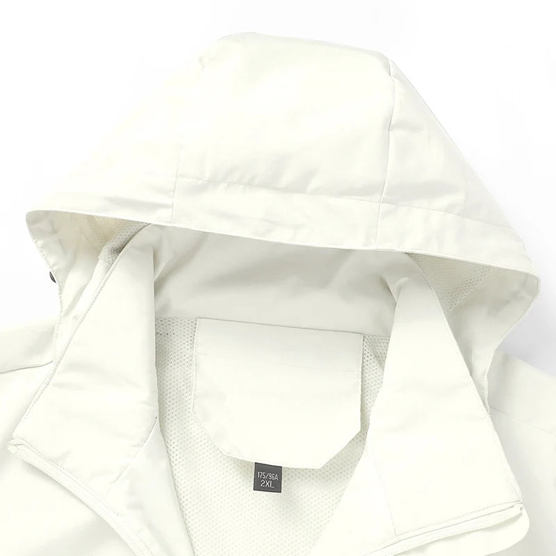 Waterproof Windproof Hooded Jacket For Men Women Outdoor Hiking Coat Spring Autumn Raincoat Custom Logo
