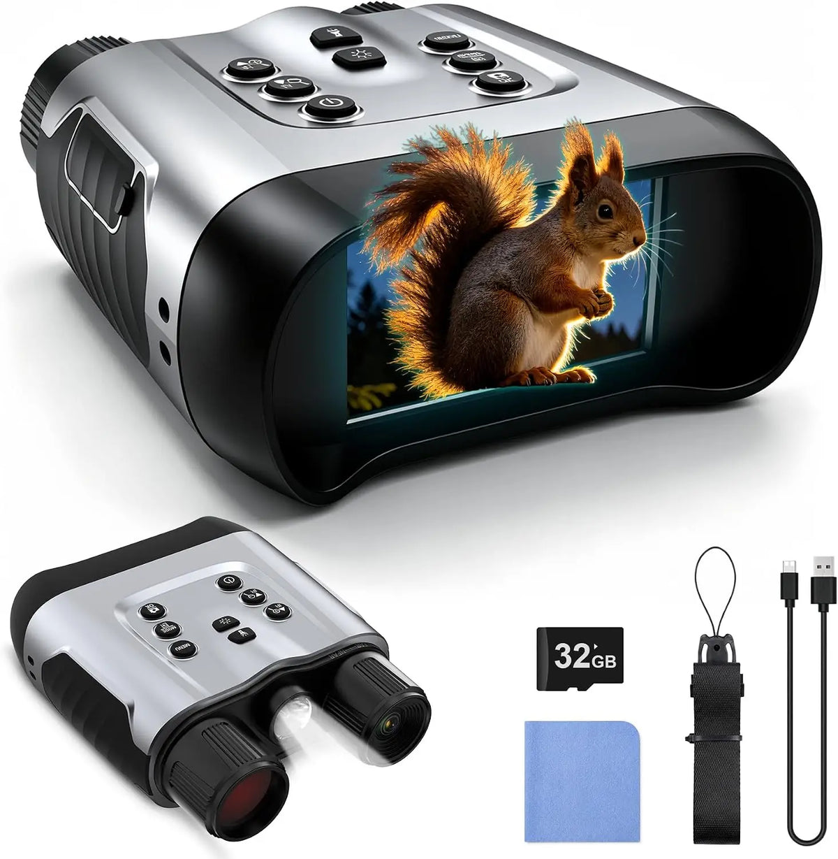 4K Night Vision Goggles with Holographic Display, Night Vision Binoculars 9000mAh Battery 1314 FT Range