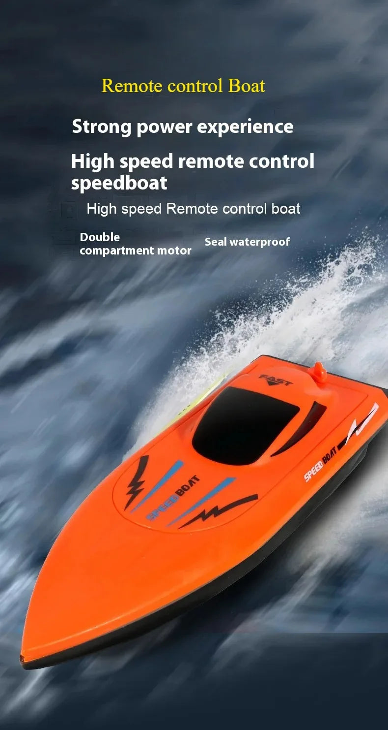 2.4G Remote Control Speed Boat for Kids – Fast Electric RC Boat Toy with Dual Motor, Waterproof Model for Pool & Outdoor Play