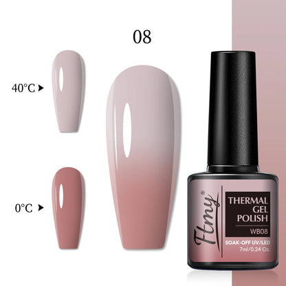 Color Changing Gel Nail Polish, Temperature-Sensitive, 7ml, Lead-Free, No Fragrance, Nail Art Manicure Gel Polish For Salon Use