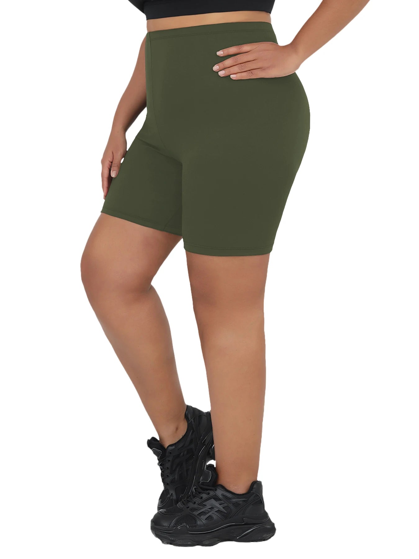 Plus Size Women Athletic Shorts Super Soft Biker No See Through Workout Yoga Running Home Casual