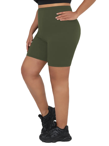 Plus Size Women Athletic Shorts Super Soft Biker No See Through Workout Yoga Running Home Casual