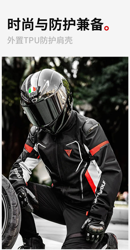 Motowolf Man Jacket Summer Motorcycle Jacket Breathable Motocross Jacket CE Certified Armor Protection Anti Fall Moto Clothing